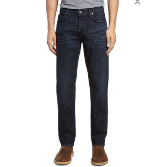 7 For All Mankind Slimmy Blue Dark Wash Mid-Rise Slim Fit Jeans Size 32 - Picture 1 of 13